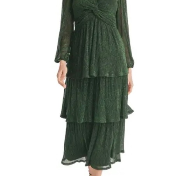 Metallic Long Sleeve Tiered Dress - Picture 3 of 7